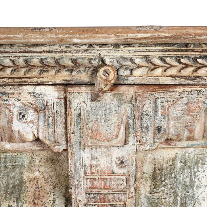 Latch Detail From Side Cabinet Made From Reclaimed Teak | Indigo Antiques