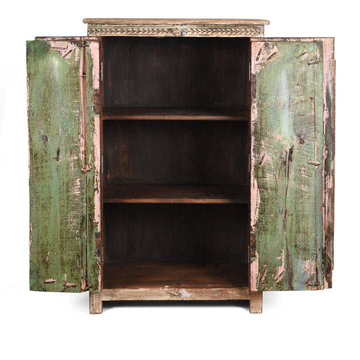 Open Doors View Of Side Cabinet Made From Reclaimed Teak | Indigo Antiques