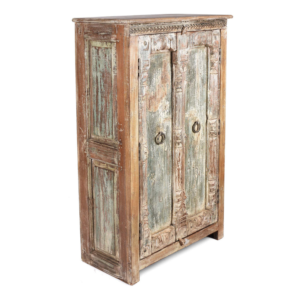 Angled View Of Side Cabinet Made From Reclaimed Teak | Indigo Antiques