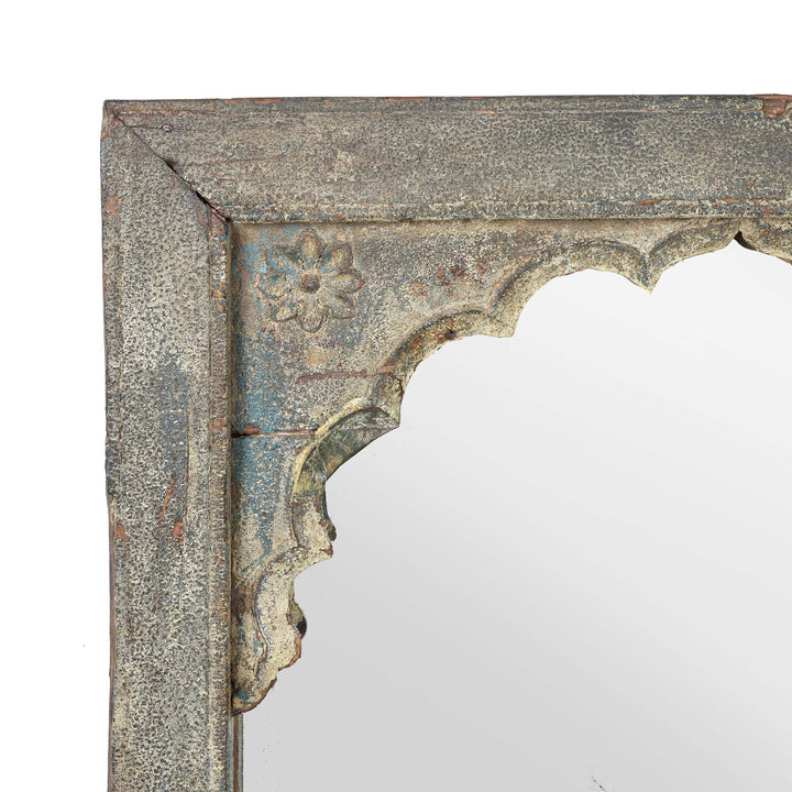 Detail From Indian Mirror Made From An Old Teak Window - 19thC | Indigo Antiques