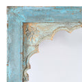 Blue Painted Indian Mihrab Mirror - 19thC (73 x 117cm)