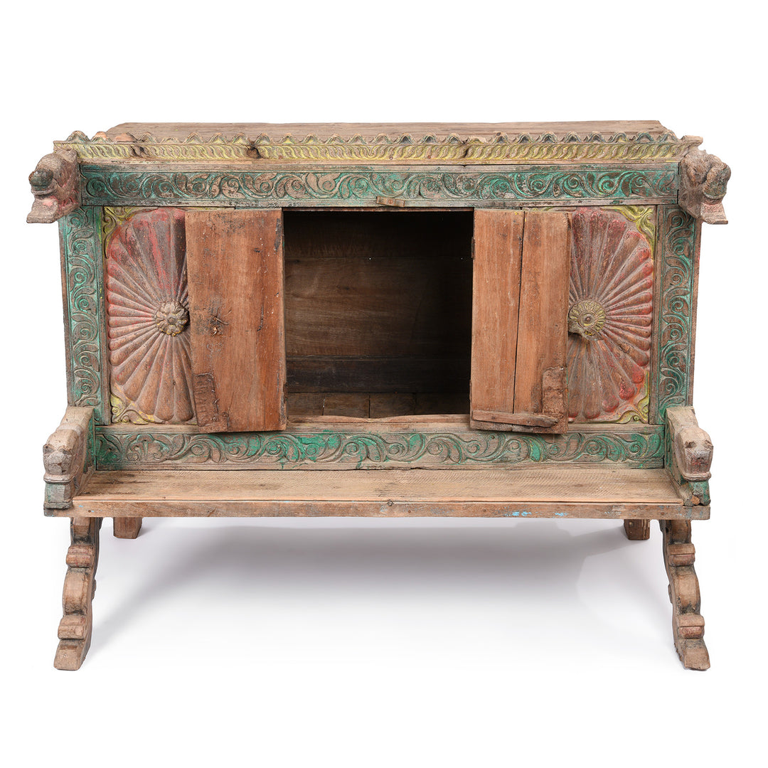 Open View of an Antique Indian Manjus Dowry Chest From Gujarat- 19thC | Indigo Antiques