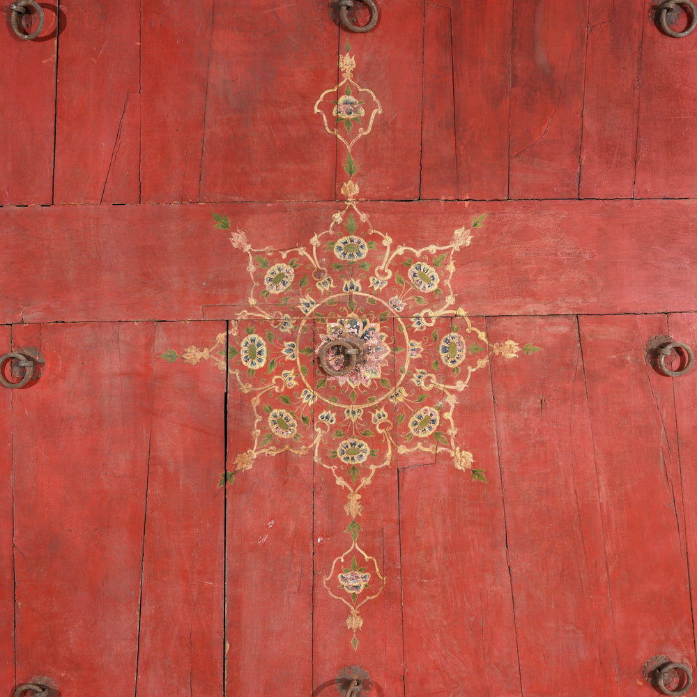 Old Painted Ceiling Panel From Bikaner - Early 19thC | Indigo Antiques