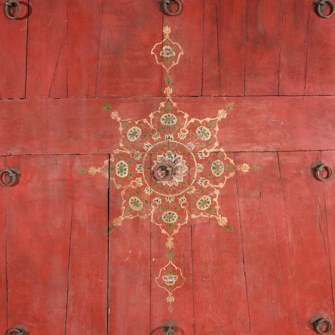 Old Painted Ceiling Panel From Bikaner - Early 19thC | Indigo Antiques