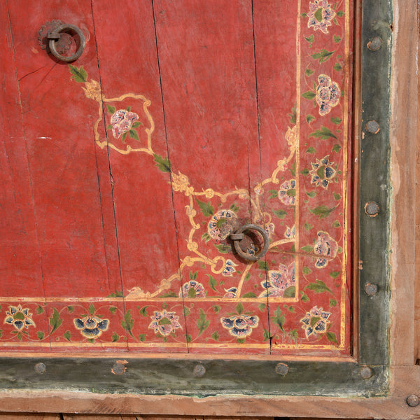 Old Painted Ceiling Panel From Bikaner - Early 19thC
