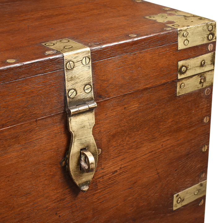Latch Detail From Brass Bound Teak Indian Military Chest -19thC | Indigo Antiques