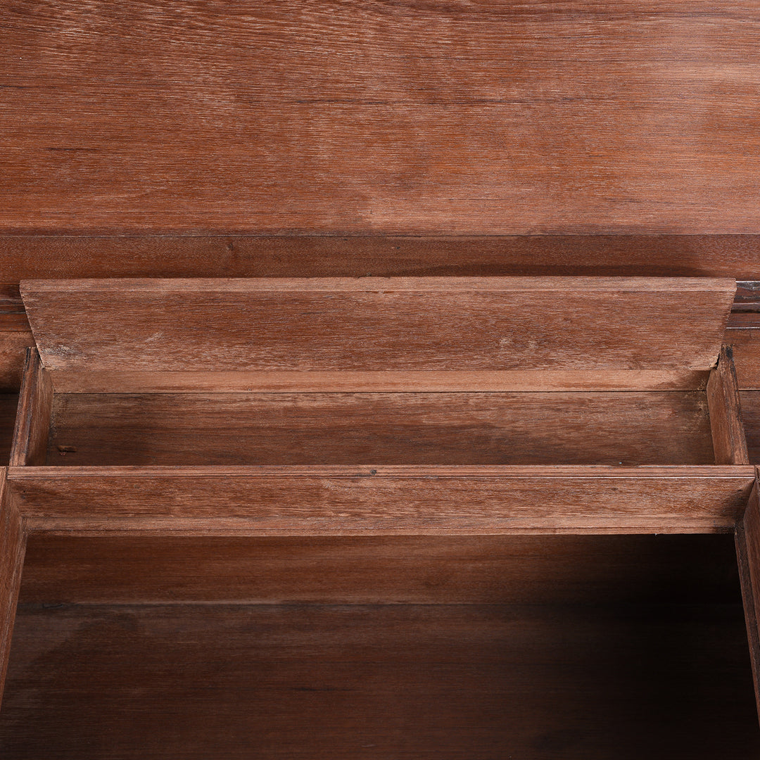 Interior Compartment Detail From Brass Bound Teak Indian Military Chest -19thC | Indigo Antiques