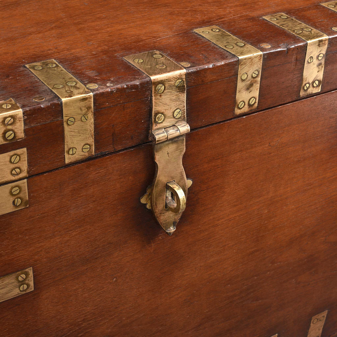 Latch Detail From Brass Bound Teak Indian Military Chest -19thC | Indigo Antiques