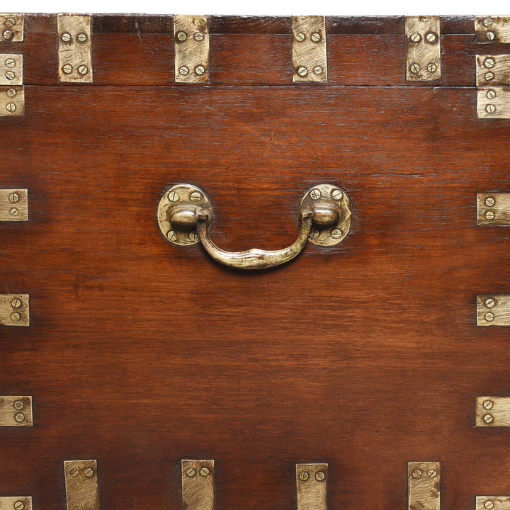 Handle Detail From Brass Bound Teak Indian Military Chest -19thC | Indigo Antiques