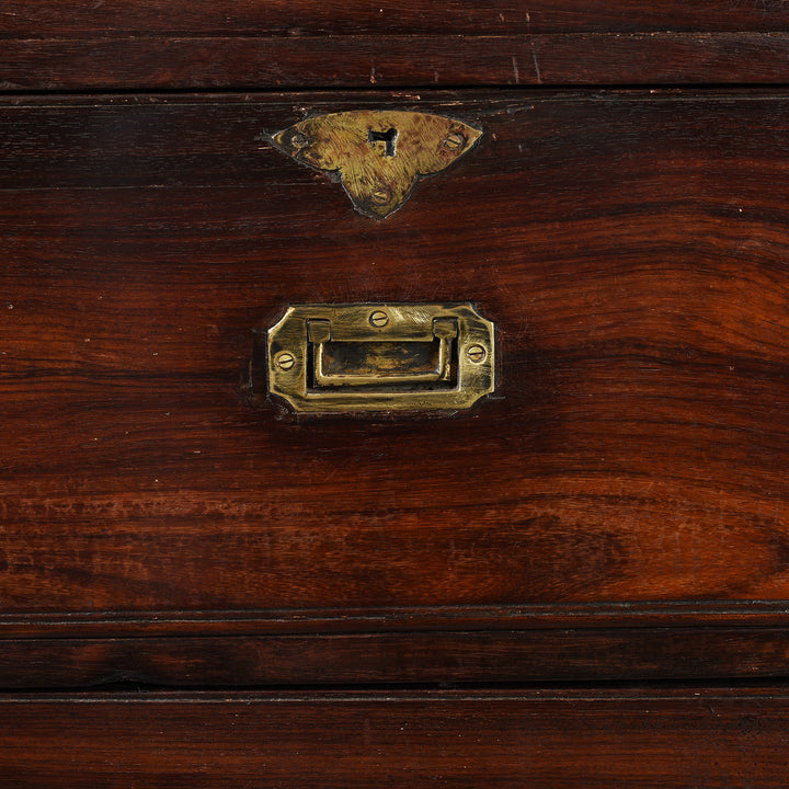 Handle Detail From Anglo Indian Teak Campaign Chest Of Drawers -19thC | Indigo Antiques
