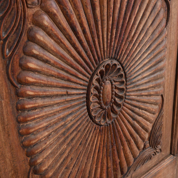 Carving Detail From Almirah Indian Cabinet From Gujarat - 19thC | Indigo Antiques