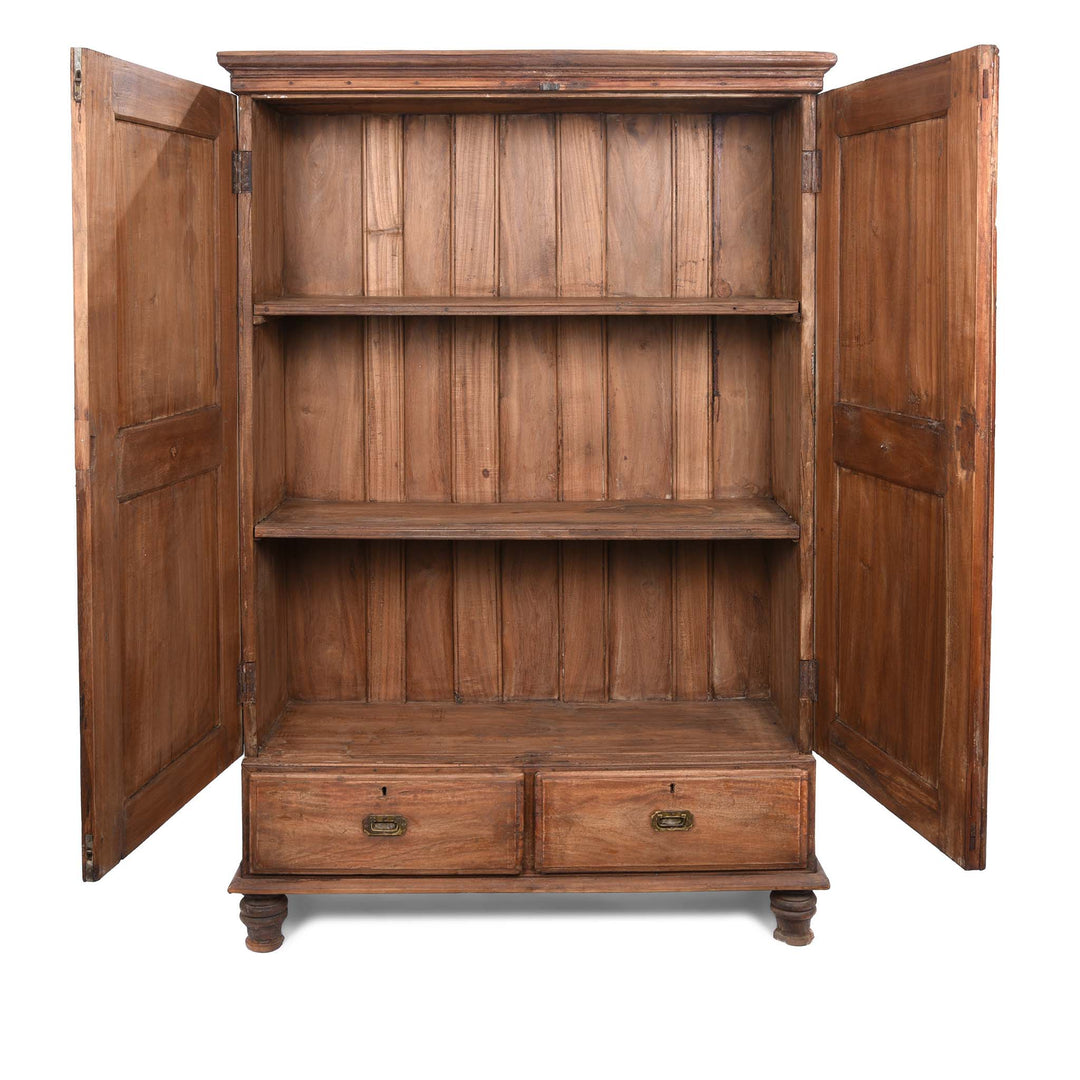 Open Doors View Of Almirah Indian Cabinet From Gujarat - 19thC | Indigo Antiques