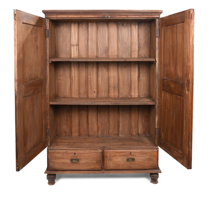 Open Doors View Of Almirah Indian Cabinet From Gujarat - 19thC | Indigo Antiques