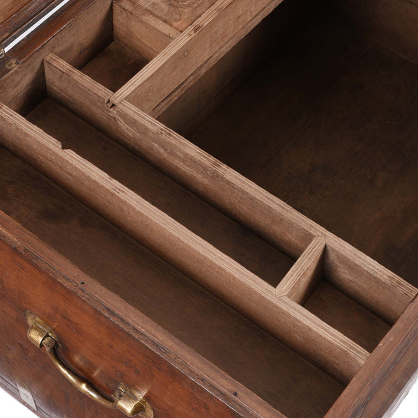 Brass Bound Teak Indian Military Chest  -19thC