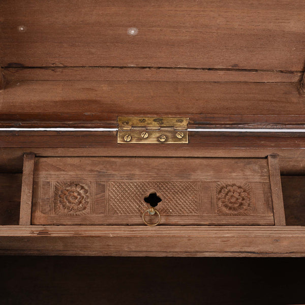 Brass Bound Teak Indian Military Chest  -19thC