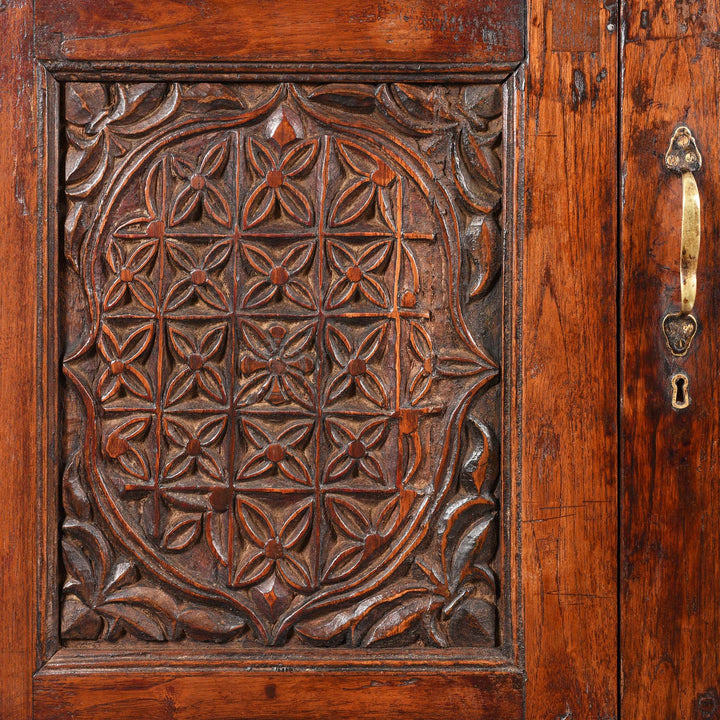 Carving Detail From Almirah Indian Cabinet From Gujarat - 19thC | Indigo Antiques