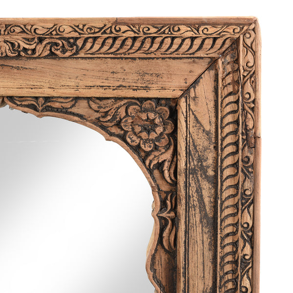 Mirror Made From An Old Teak Window - Madhya Pradesh - 19thC