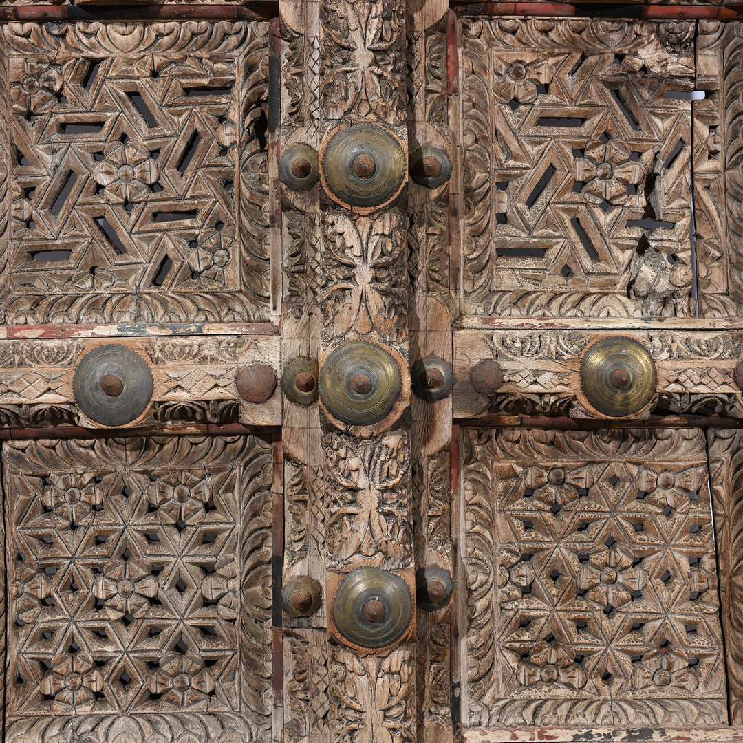 Detail From Antique Old Indian Door From Shekhawati - 19thC | Indigo Antiques