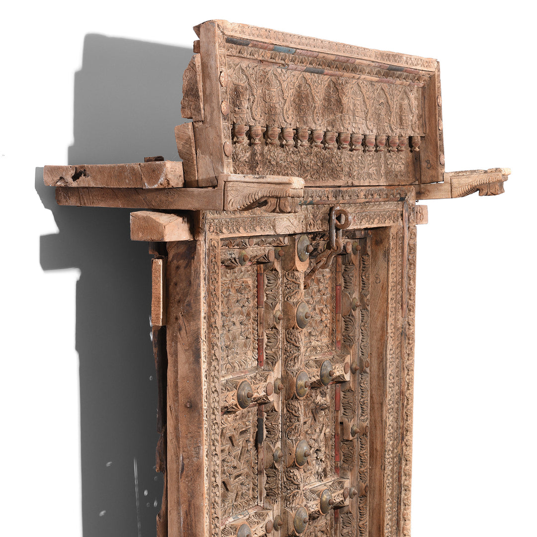 Depth View Of Antique Old Indian Door From Shekhawati - 19thC | Indigo Antiques