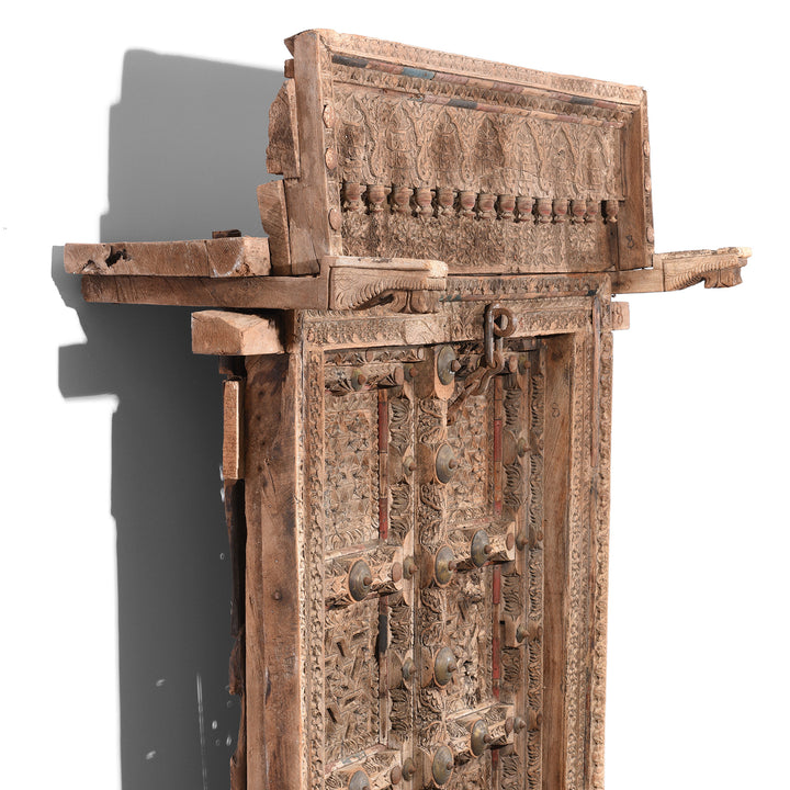 Depth View Of Antique Old Indian Door From Shekhawati - 19thC | Indigo Antiques