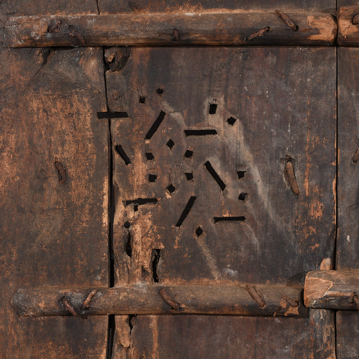 Back Detail From Antique Old Indian Door From Shekhawati - 19thC | Indigo Antiques