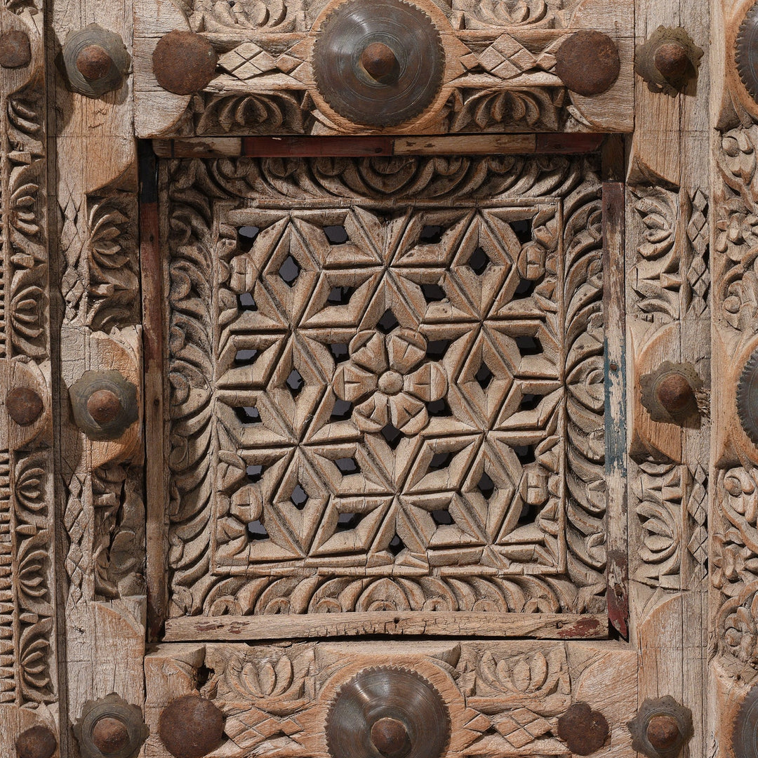 Carving Detail From Old Indian Door From Shekhawati - 19thC | Indigo Antiques