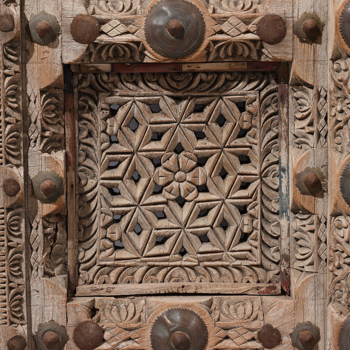 Carving Detail From Old Indian Door From Shekhawati - 19thC | Indigo Antiques
