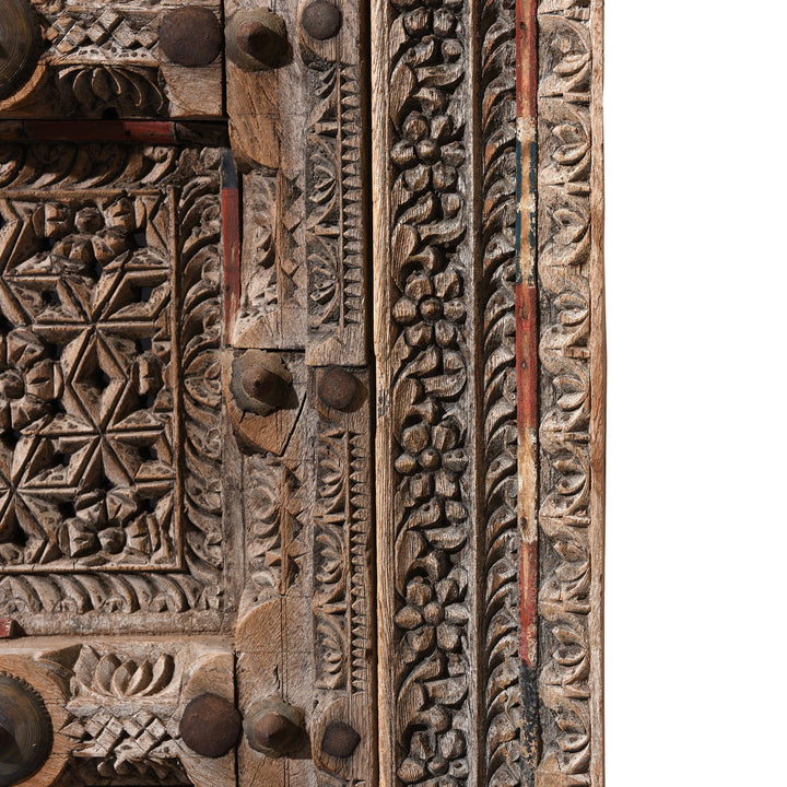 Carving Detail From Old Indian Door From Shekhawati - 19thC | Indigo Antiques