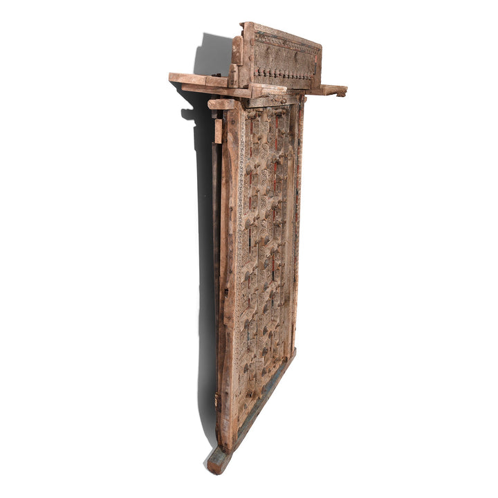 Angled View Of Old Indian Door From Shekhawati - 19thC | Indigo Antiques