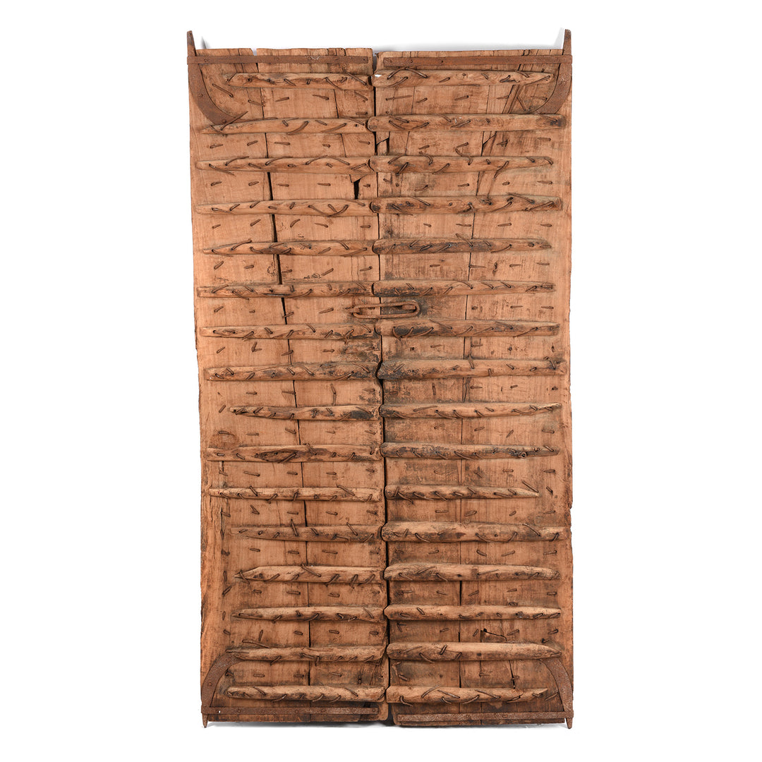 Reverse Of Carved Teak Indian Panelled Door From Gujarat - 19thC | Indigo Antiques
