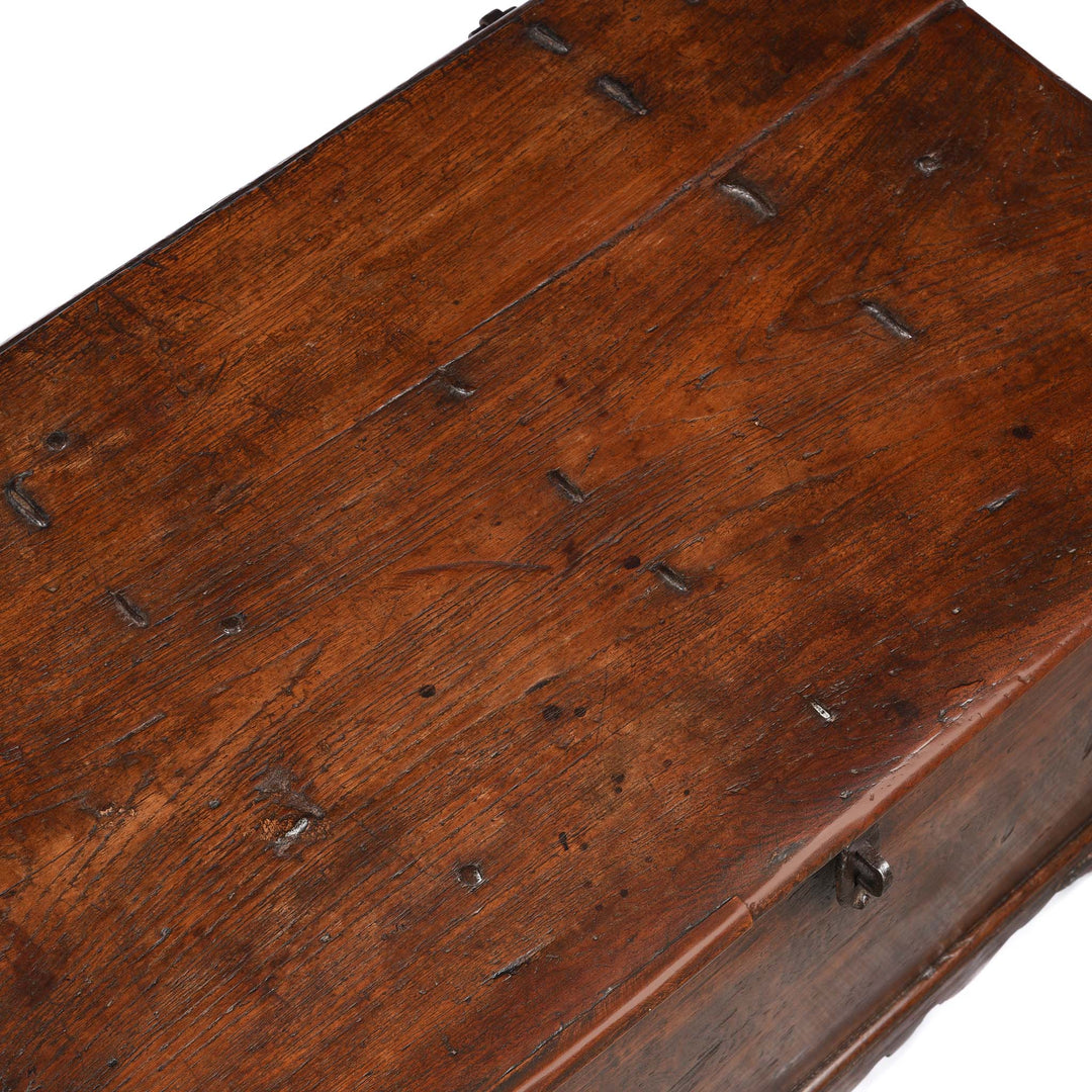 Surface Detail From Iron Bound Teak Chest From Gujarat - 19ThC | Indigo Antiques