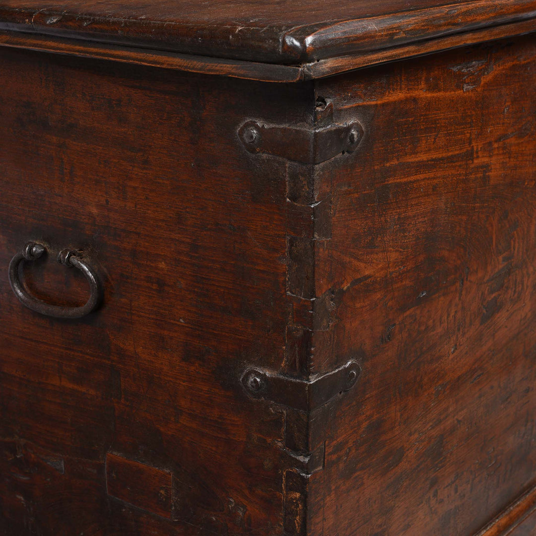 Binding Detail From Iron Bound Teak Chest From Gujarat - 19ThC | Indigo Antiques