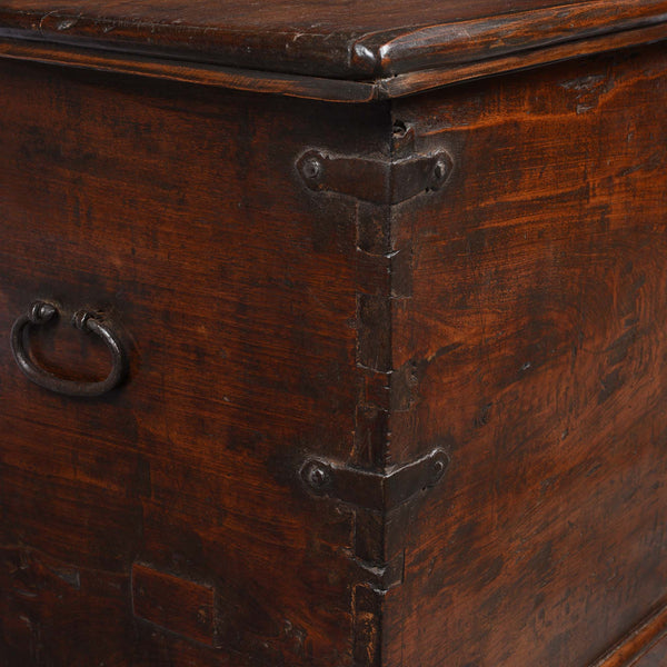 Iron Bound Teak Chest From Gujarat - 19ThC