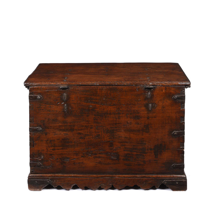 Reverse Of Iron Bound Teak Chest From Gujarat - 19ThC | Indigo Antiques