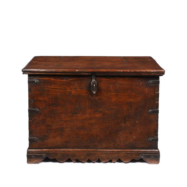 Iron Bound Teak Chest From Gujarat - 19ThC
