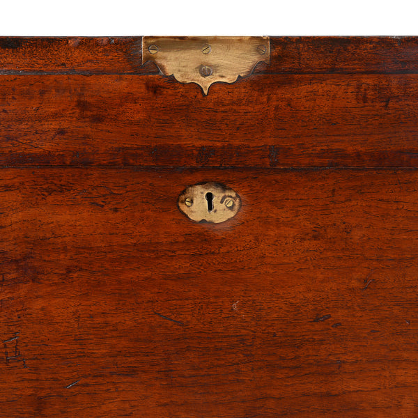 Brass Bound Burmese Teak Military Chest - 19th Century