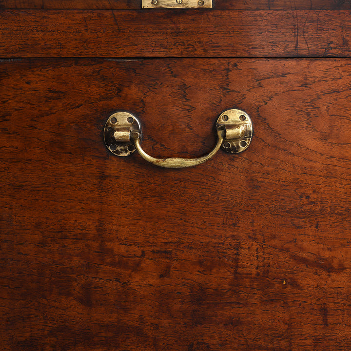 Handles Detail From Antique Brass Bound Teak Chest From Burma -19th Century | Indigo Antiques