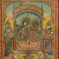 Framed Chromolithograph Cotton Bale Ad Label Of Shiva & Parvati - Ca 1920