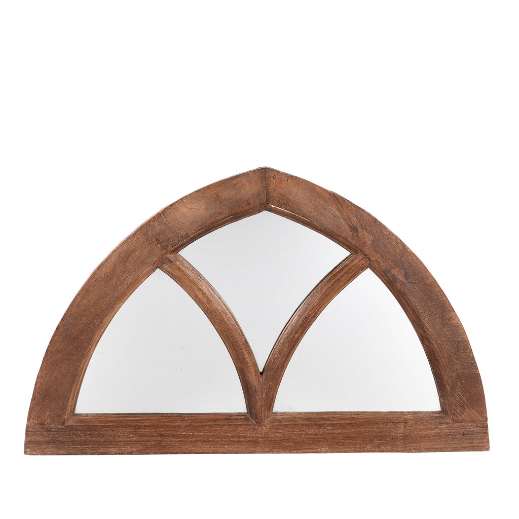 Indian Teak Fanlight Mirror - 19th Century