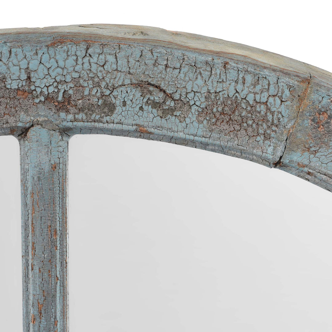 Paintwork Detail From Old Painted Teak Fanlight Mirror - 19thC | Indigo Antiques