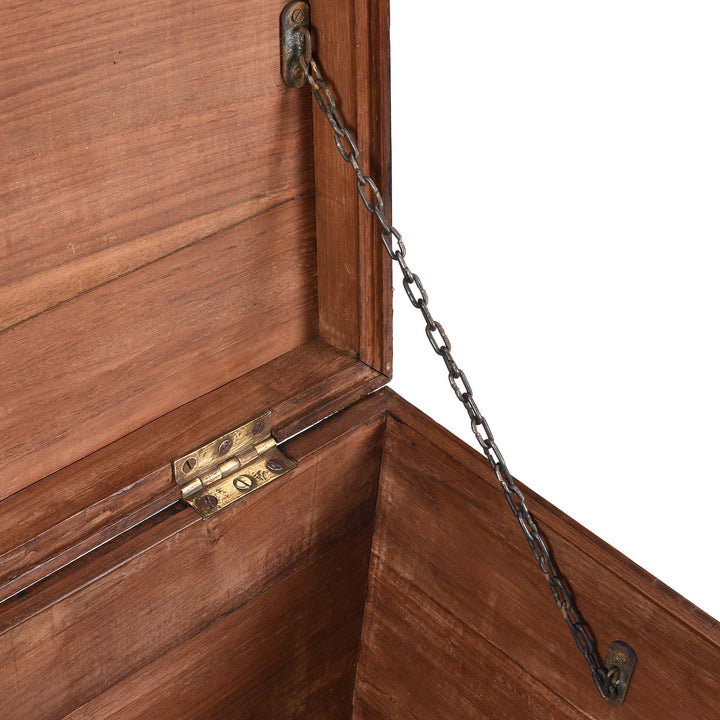 Chain Detail From Brass Bound Teak Indian Military Chest From South India -19Thc | Indigo Antiques