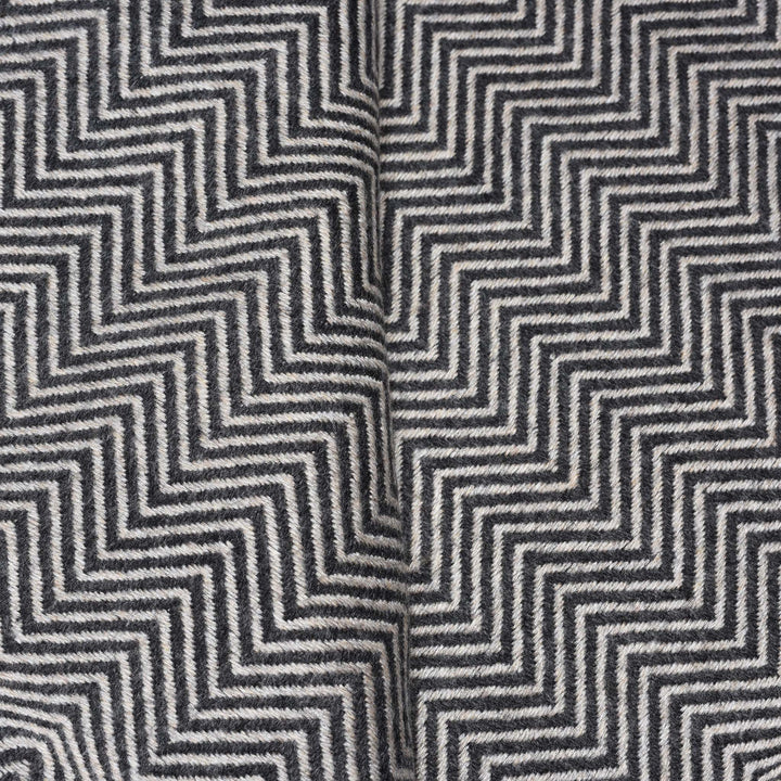 Herringbone Charcoal Wool Throws from Kashmir | Indigo Antiques