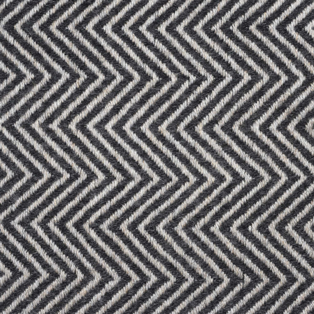 Herringbone Charcoal Wool Throws from Kashmir | Indigo Antiques