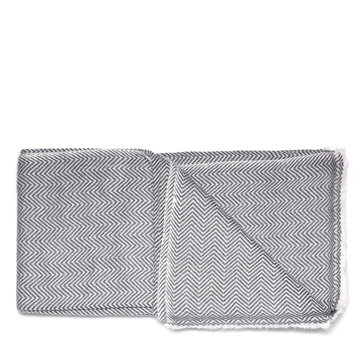 Herringbone Slate Wool Throws from Kashmir | Indigo Antiques