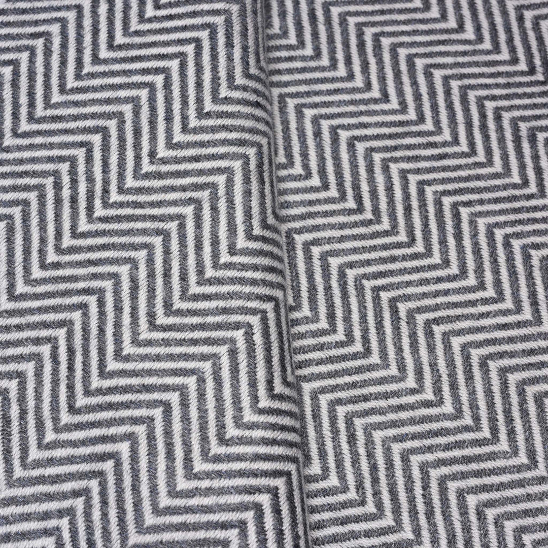 Herringbone Slate Wool Throws from Kashmir | Indigo Antiques