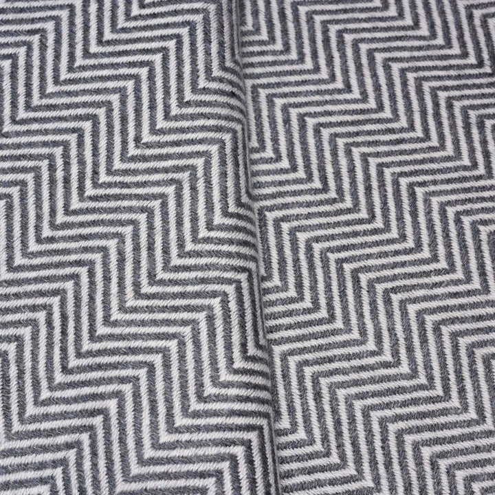Herringbone Slate Wool Throws from Kashmir | Indigo Antiques