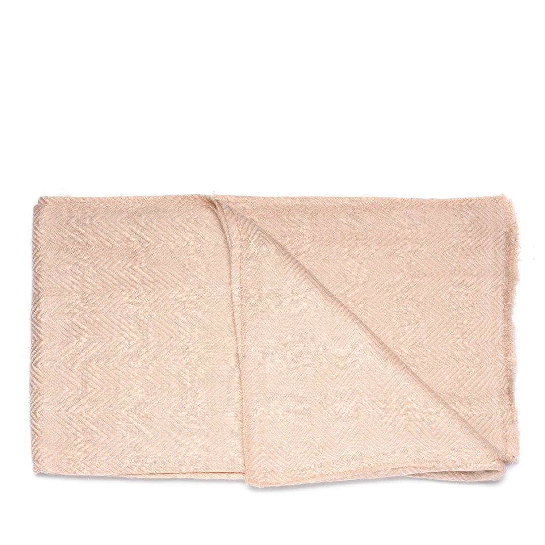 Herringbone Apricot Wool Throws from Kashmir | Indigo Antiques