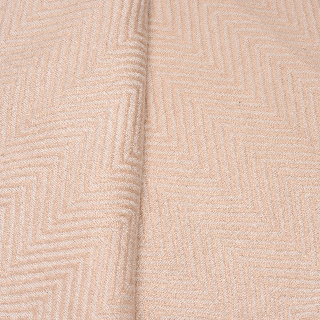 Detail From Herringbone Apricot Wool Throws from Kashmir | Indigo Antiques