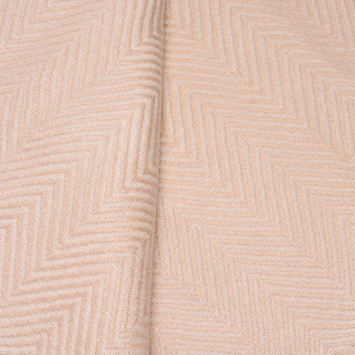 Detail From Herringbone Apricot Wool Throws from Kashmir | Indigo Antiques