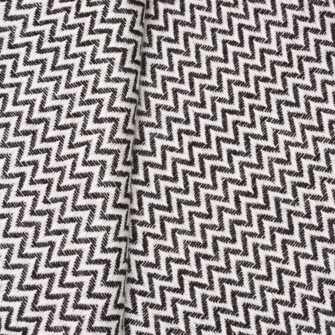 Detail From Zig Zag Black Wool Throws from Kashmir | Indigo Antiques